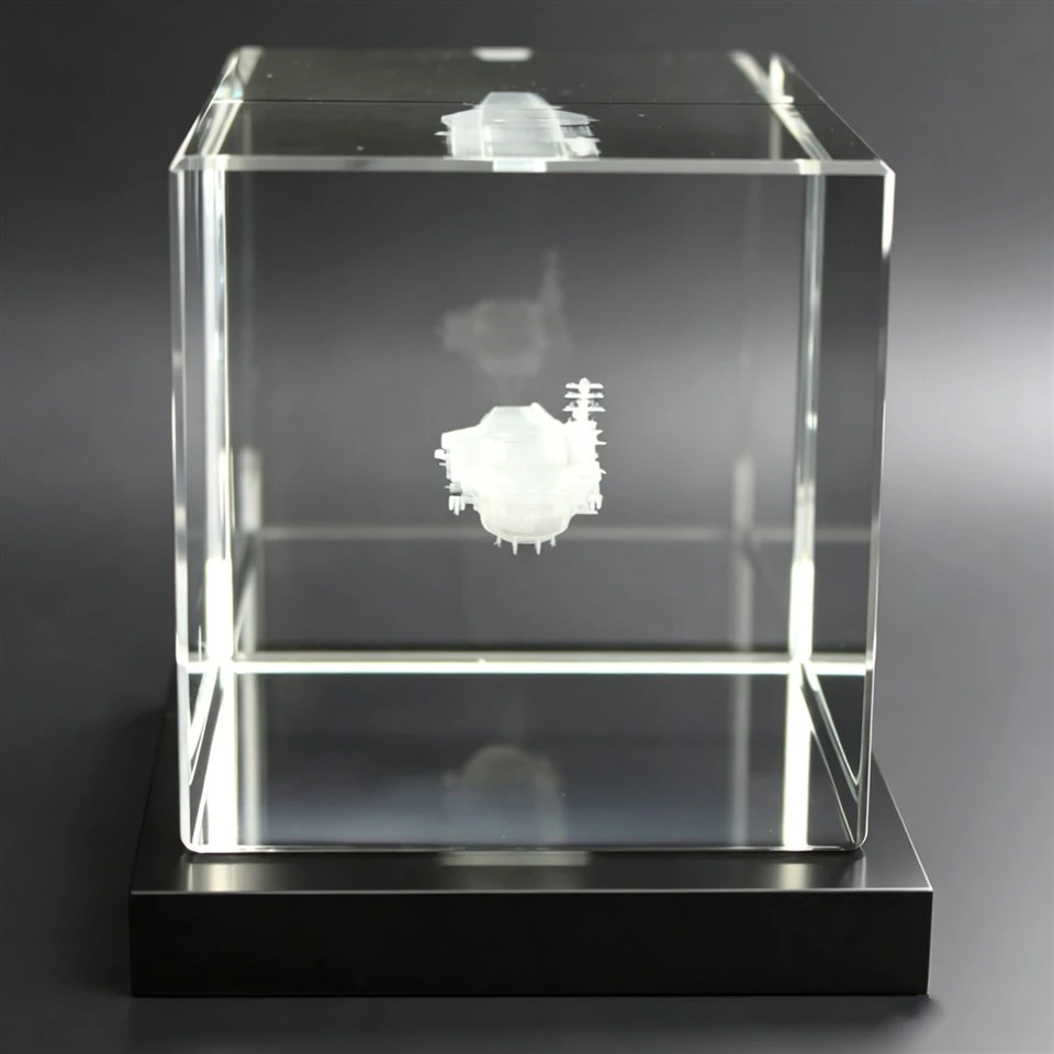 Aircraft Carrier 3D Engraved Crystal Trophy suppliers
