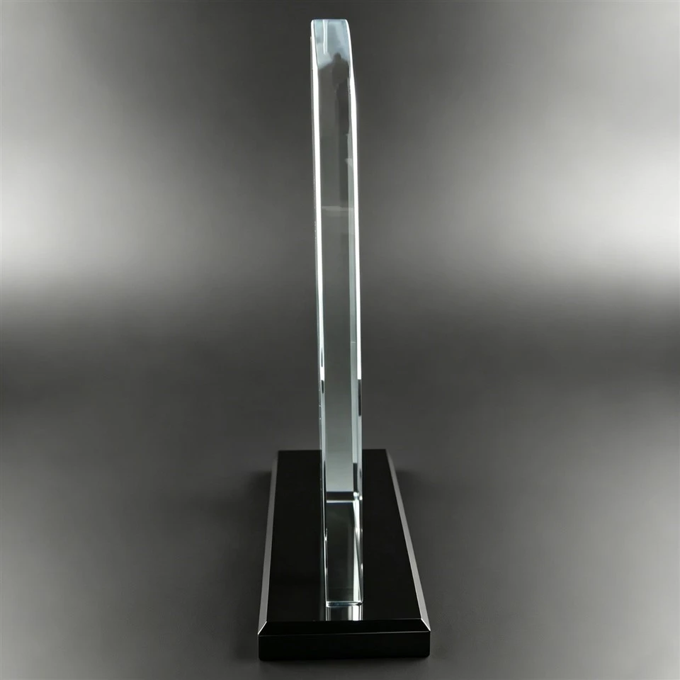 Arched Crystal Award Trophy With Black Base best