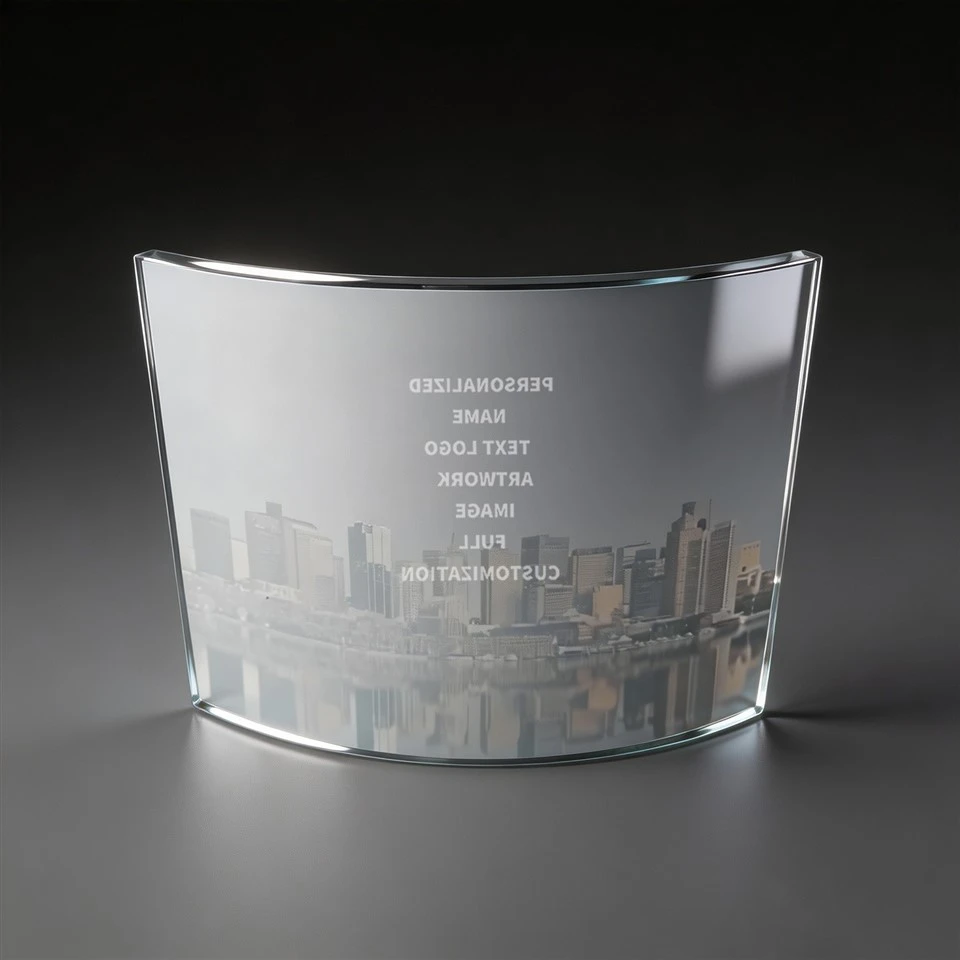Curved Rectangle Crystal Custom Award Plaque factory