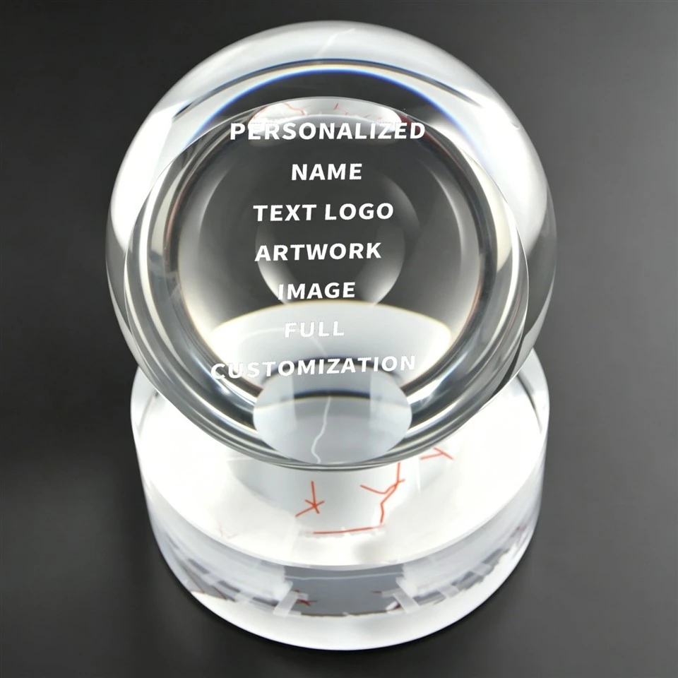 Custom Engraved Crystal Sphere Keepsake high quality