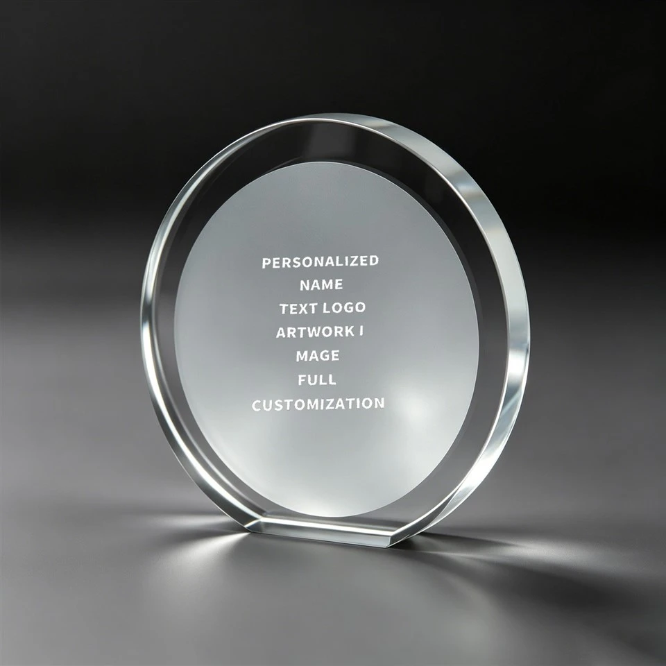 Flat Base Round Matte Center Crystal Trophy factory