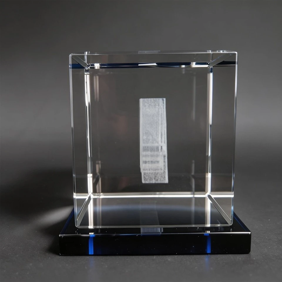 Square Crystal Block Blue Accent Base high quality
